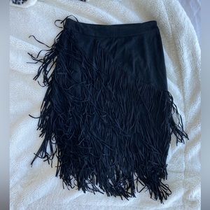 Suede tassel skirt Zara - black size S